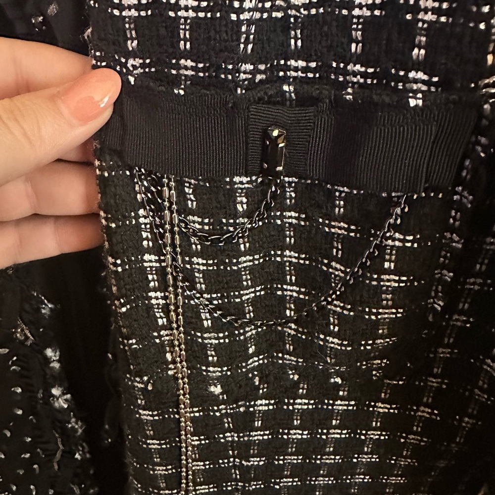 White House Black Market Black and White Checkered Blazer Size 14 - Picture 4 of 12